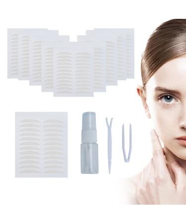 Eyelid Tape for Hooded Eyes Invisible Water Activated Eyelid Lifter Strips Glue-free Double Eyelid Sticker Mesh Eye Lift Tape for Droopy Lids Eyelid Strips with Spray and Tweezers