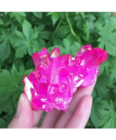 Home Decoration Natural Crystal Red Angel Aura Quartz Cluster specimens Cured Titanium Coating Quartz Cluster Stones kaixun (Size : 110-120g) - Buy Online on SooperMarket.com