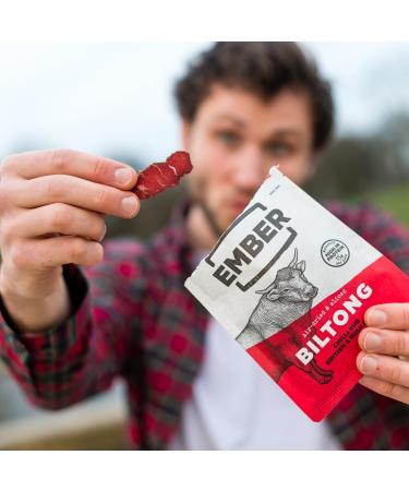 Ember Snacks Biltong Beef Jerky - 10 x 25g Variety | Low-Calorie Low-Fat On-the-Go Snack Made from British & Irish Beef - Buy Online on SooperMarket.com