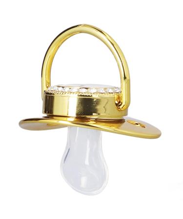 Stylish Toddler Pacifier - Portable Silicone with Golden 'J' Letter & Rhinestones - Safe & Exquisite - Buy Online on SooperMarket.com