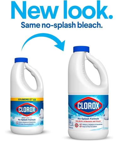 Clorox Splash-Less Bleach - 40oz, Pack of 2 | Disinfecting Formula Kills 99.9% Bacteria & Viruses - Buy Online on SooperMarket.com