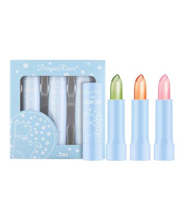 Moisture cream lip balm temperature color change lipstick color change lip balm lipstick waterproof temperature lipstick long lasting 3 pieces unit size multi -colored