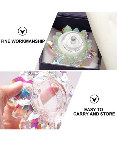 Minkissy Crystal Dappen Dish with Lid - Flower Shaped Glass Cup for Nail Art | Manicure Mixing Bowl & Tools - Buy Online on SooperMarket.com