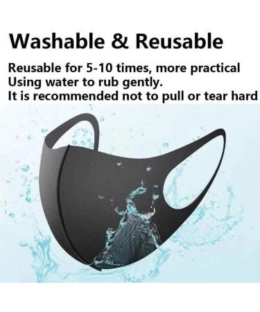 5PCS Reusable Cotton Fabric Fashion Protective Unisex Black Dust Cotton Washable - Buy Online on SooperMarket.com