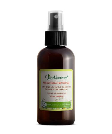 Hot Oil Grow Hair Formula | Natural Hot Oil Treatment for Dry Damaged Hair | Restorative Hair Treatment for Men and Woman | Hot Oil for Natural Regrowth | Just Nutritive | 4 Fl Oz