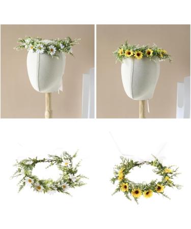 JSGHGDF Flower Headbands Women Bride Flower For Wedding Party Supply Garlands Wreath Headbands White - Buy Online on SooperMarket.com