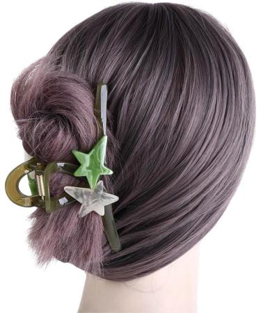Vctitil Five-pointed Star Acrylic Hair Claws Hair Clips Ponytail Holders Shark Clip Barrettes Hair Accessories for Women Girl Thin Thick Hair(green) - Buy Online on SooperMarket.com