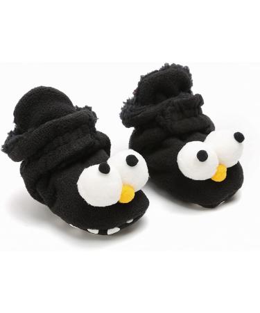 TMEOG Baby Booties Slippers | Infant Winter Boots | First Walking Shoes for Boys Girls 6-12 Months | Black Big Eyes Design - Buy Online on SooperMarket.com