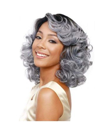 European and American ladies short curly hair gray ash chemical fiber wig headgearPhoto Color