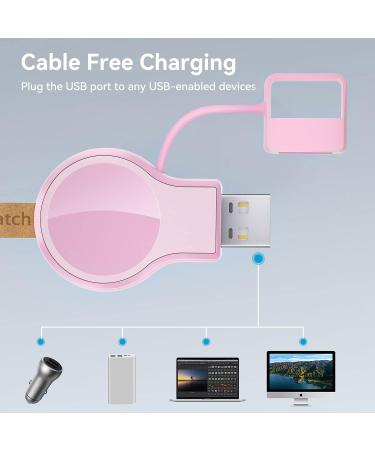 LVFAN Portable Apple Watch Charger - Fast Magnetic USB Wireless Charging for Series 8 7 6 5 4 3 2 1 SE - Ideal for Travel and Car Use (Pink) - Buy Online on SooperMarket.com