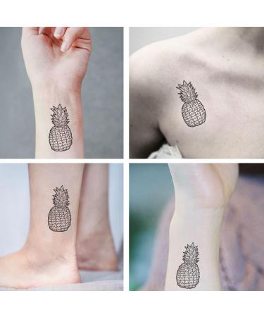 Dopetattoo Pineapple Hawaiian Temporary Tattoos - 6 Sheets for Men and Women | Neck, Arm, Chest Fake Tattoos - Buy Online on SooperMarket.com
