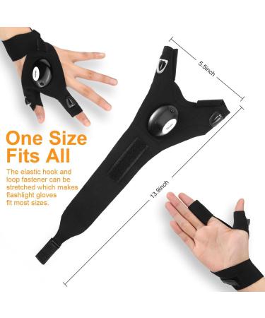 LED Waterproof Flashlight Gloves - Perfect Stocking Stuffer for Men | Ideal Christmas Gift for Dad, Husband, Boyfriend | Hands-Free Light for Car Repair, Fishing, Camping - Buy Online on SooperMarket.com