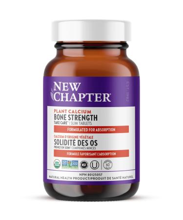 New Chapter Calcium Supplement - Bone Strength Organic Red Marine Algae Calcium - with Magnesium Vitamin D3+K2 70+ Trace Minerals for Bone Health Gluten Free Easy to Swallow - 120 Slim Tablets 1 count (Pack of 120)