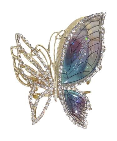 Butterfly Women Fashion Rhinestone Metal Hair Claw Sparkly Hold Barrettes Non-Slip Strong Hair Accessories