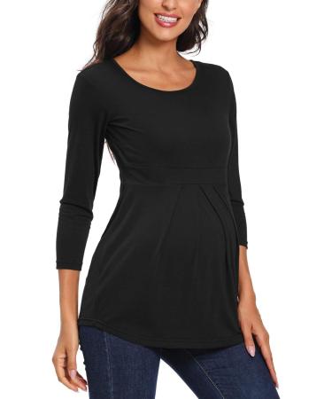 Love2Mi Maternity Nursing Shirt - Layered Wrap Design, Black - Size M - Buy Online on SooperMarket.com