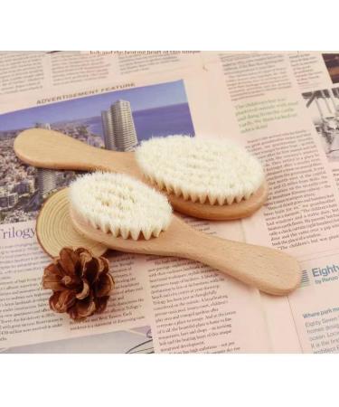 Soft Goat Bristle Baby Hair Brush with Wooden Handle - Gentle Brush for Newborns & Toddlers - Buy Online on SooperMarket.com