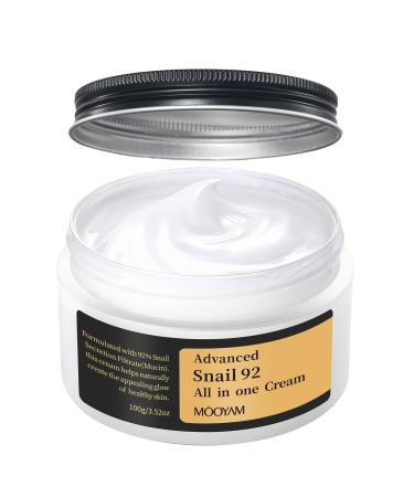 Snail Mucin 92% Moisturizer Advanced Snail 92 All in One Cream Snail Mucin Moisturizer Face Cream Anti Aging Facial Moisturizer for Women Men Hydrating Moisturizer Face Daily Moisturizer for Face White