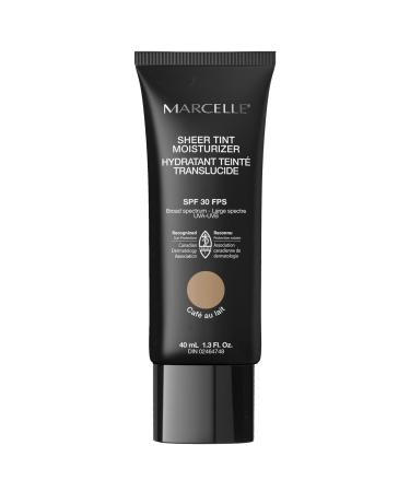 Marcelle Sheer Tint Moisturizer SPF 30 Caf Au Lait with Hyaluronic Acid and Aloe Hypoallergenic Non-Comedogenic Fragrance-Free Paraben-Free Oil-Free 40 mL