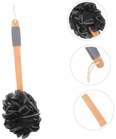 Charcoal Bath Ball & Long Handle Shower Sponge - Exfoliating Body Scrubber for Women & Adults | Skin Cleaning Essentials - Buy Online on SooperMarket.com