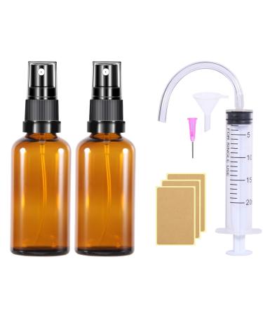 Brownlas Small Spray bottle Glass 2stk 50ml brown las bottle atomizer spray bottle empty perfume atmosphere bottles of pharmacy bottles Spray bottles for filling portable for cosmetics oils 50ml 2stk