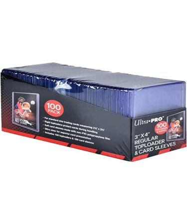 Ultra PRO 3" x 4" Clear Regular Top Loaders For Cards With Card Sleeves Bundle Standard Size 100ct Baseball Card Sleeves Trading Card Sleeve Baseball Card Protectors Toploader Card Protectors