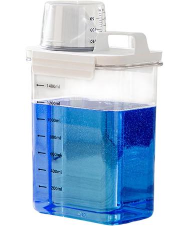 1PC Laundry Detergent Dispenser 1800ml Clear Airtight Washing Powder Dispenser with Scale and Cup Detergen Box for Solid Liquid 1800ml with scale - Buy Online on SooperMarket.com