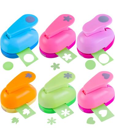 LoveInUSA Punch Craft Set  6PCS Hole Punch Shapes Hole Puncher for Crafts Paper Punches Decorative Snowflake Star Circle Hole Puncher for Crafting Scrapbook Nail Designs