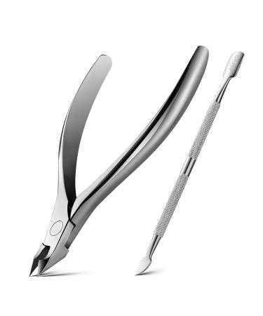 Bezox skin shears with a nail shaver set- precise cuticle snap and lower-nail cleaning set for salon or home use- Surgical stainless steel silvery