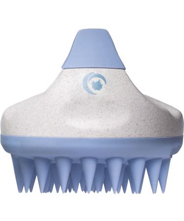Hair Shampoo Brush and Scalp Exfoliator - Soft Silicone Scalp Massager Hair Growth Stimulator for Wet or Dry Hair - In Shower Scalp Scrubber for Dandruff Removal Made with Recycled Wheat Straw - Blue 1 Pack Blue