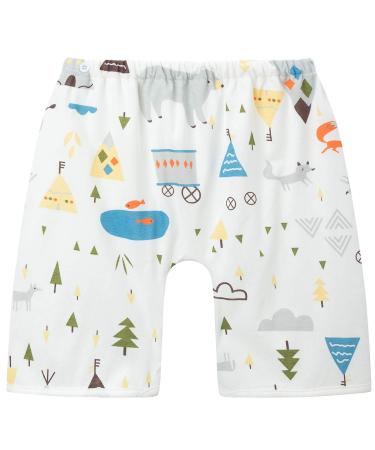 Baby Washable Diaper Skirt Toddler Waterproof Absorbent Training Pants Boys Girls Cartoon Loose Underwear Polar Bear High Low Waist L