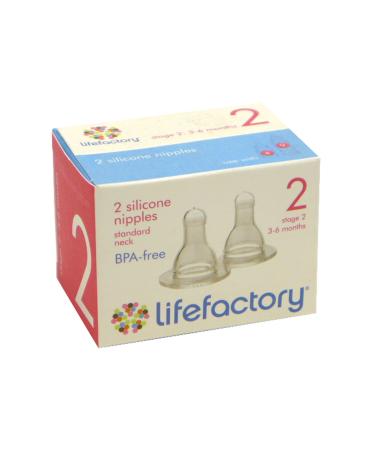 Silicone Nipples-Stage 2(3-6 Months) Lifefactory 2 Pack