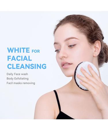 FASPLENDOR Reusable Makeup Remover Pads - Washable Microfiber and Sponge, Dual Texture for Facial Cleansing and Body Exfoliating, Large Size 4 Count with Laundry Bag - Buy Online on SooperMarket.com