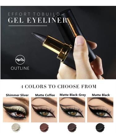 Matte Dark Brown Coffee Gel Eyeliner Stick for Women - Smooth Eye-liner Pen Makeup Tattoo - Buy Online on SooperMarket.com