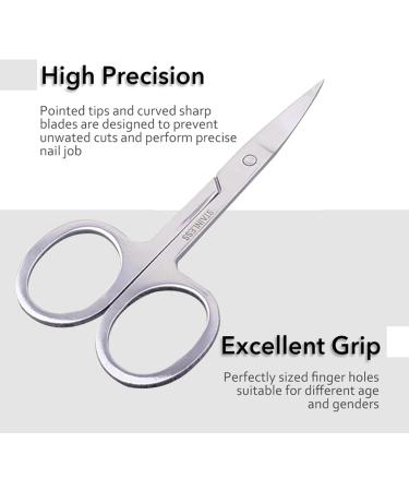 Professional Left-Handed Nail Scissors with Leather Case - Precision Nail Skin Shears for Fingers & Toenails - 1 Piece for International Shipping - Buy Online on SooperMarket.com