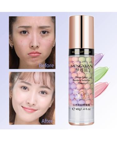 3 Colors Makeup Primer | Isolation Cream for Invisible Pore | Skin Tone Correcting and Brightening | Cover Acne Marks | Oil Control Moisturizing Face Primer - Buy Online on SooperMarket.com