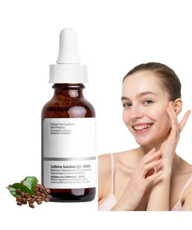 Caffeine Solution 5% + EGCG Caffeine Eye Serum Under Eye Cream for Reduce Circles and Puffy Eyes Caffeine Eye Cream for Anti Aging Wrinkle Eye Bags Removal Fade Fine Lines 30ml 1PC Caffeine Solution 5% + EGCG