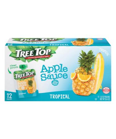 Tree Top Tropical Apple Sauce Pouches 3.2 oz - Pack of 12 | Tropical Flavored Snack Pouches - Buy Online on SooperMarket.com