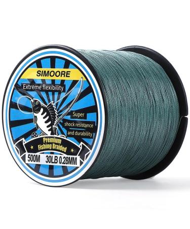 SIMOORE Fishing LINE 500-1000M 500M-30LB Dark Green.
