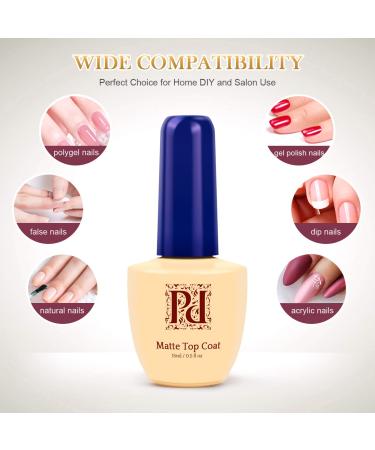 PrettyDiva Matte Top Coat - Long Lasting No Wipe Matte Gel Polish 0.5 oz - Buy Online on SooperMarket.com