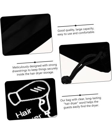 Healeved 8 Pcs Hair Dryer Storage Bag Jewelry Hair Dryer Bag Purse Organizer Pouches Tool Black Flannel - Buy Online on SooperMarket.com