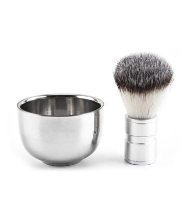Sanwood dust remover 1 set beard brush high elasticity quick foaming thick for men shaving brushes with soap shell for home use silver colors
