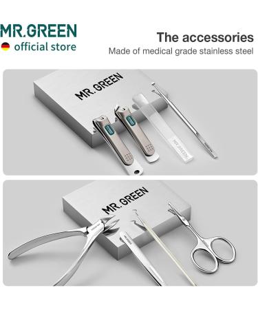MR.GREEN Manicure and Pedicure Kit - Stainless Steel Nail Clippers | Personal Care Tools with PU Leather Case (Green) - Buy Online on SooperMarket.com