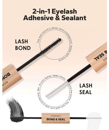 Komoko Lash Bond and Seal (10ML) - Super Strong Hold Waterproof Cluster Lash Glue for Long Lasting Individual Cluster Lashes | 48-72 Hours Bond and Seal - Buy Online on SooperMarket.com