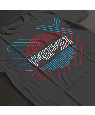 All+Every Pepsi Retro Line Art Men's T-Shirt L Charcoal - Buy Online on SooperMarket.com