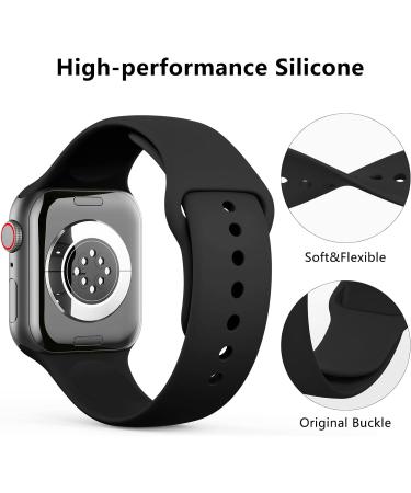 3 Pack Silicone Sport Bands Compatible with Apple Watch 38/40/41mm - White Grey Black - Replacement Straps for iWatch Series 8 7 6 5 4 3 SE - Men Women - Small Size - Buy Online on SooperMarket.com