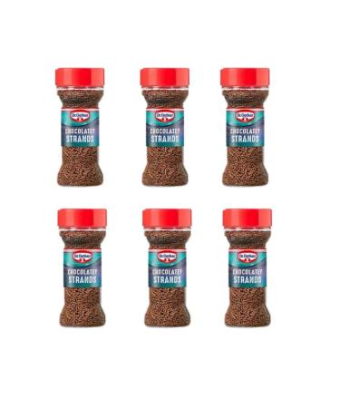 6 x 55g Professional Chocolate Sugar Strands Baking Cake Sprinkles Desert Icing Cooking
