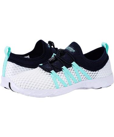 Aleader Women's Mesh Slip On Water Shoes 8 - White/Navy/Blue | Lightweight & Breathable - Buy Online on SooperMarket.com