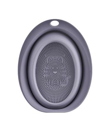 HMLTD Silicone Makeup Brush Cleaning Mat | Silicone Mat for Makeup Brush Washing - Portable Makeup Brush Cleaner Washing Tools for Brushes and Makeup Eggs Grey