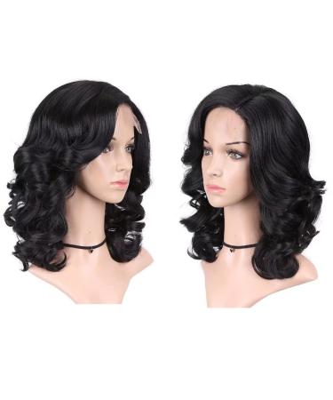Lady Miranda 16 Loose Wave Lace Part Wig - Black Synthetic Heat Resistant Full Wig for Women - Buy Online on SooperMarket.com