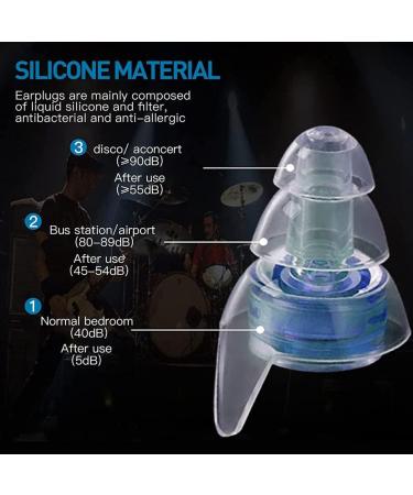 Geynutaly 2 Pairs High Fidelity Concert Ear Plugs Black Ear Plugs Silica Gel Ear Plugs with Fitler Hearing Protection for DJs Nightclub Concert Motorcycles - Buy Online on SooperMarket.com